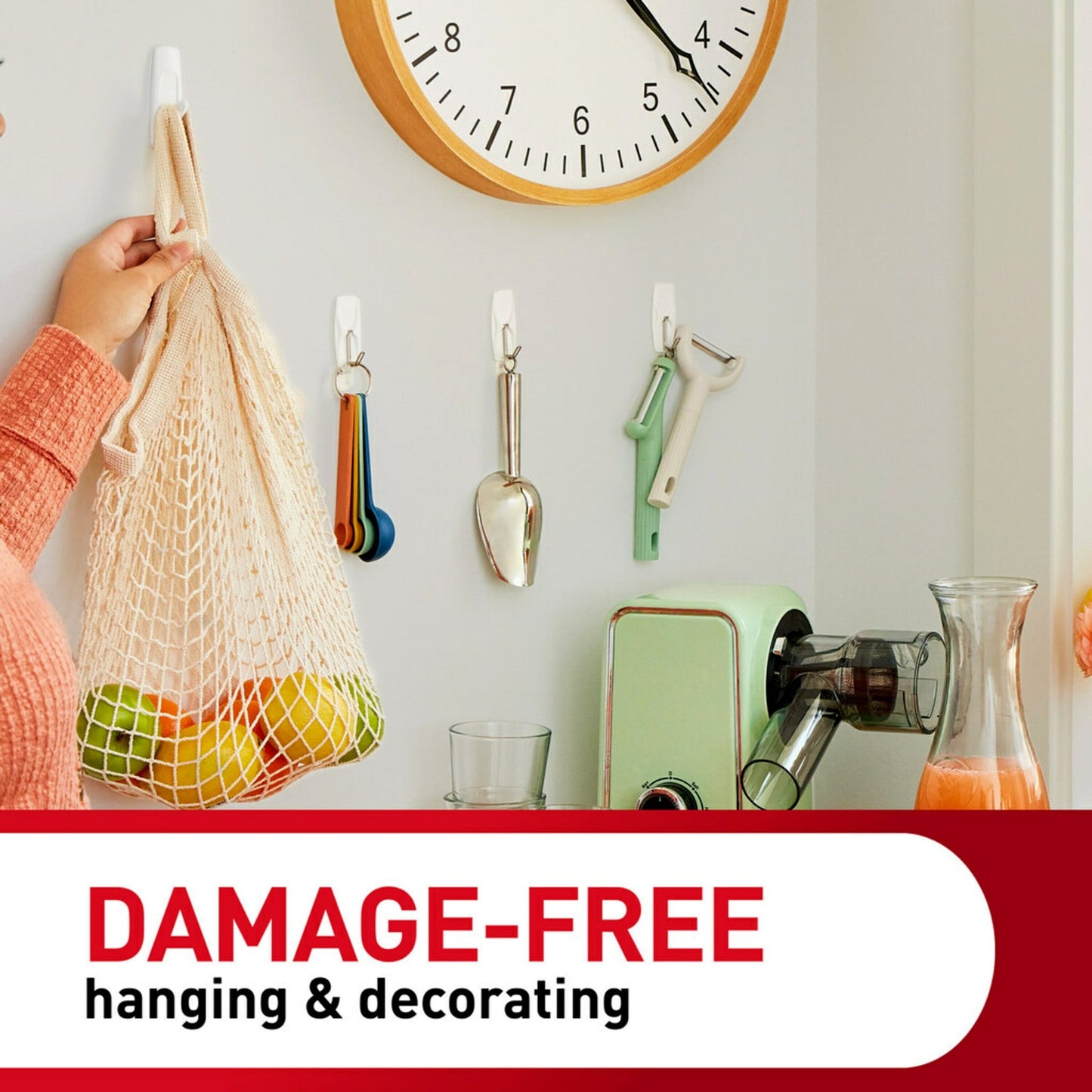 Command Large Utility Hooks, White, Damage Free Decorating, 6 Hooks and 12 Command Strips