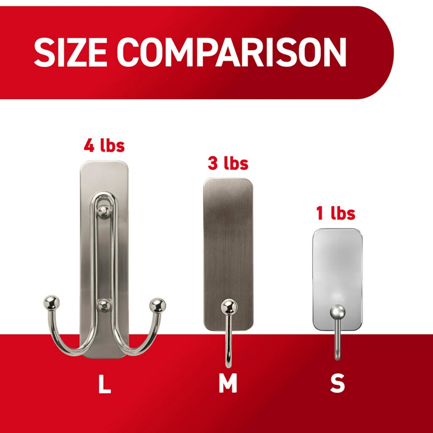 Command Large Double Bathroom Wall Hook, Satin Nickel, Damage Free Hanging, 1 Metal Hook
