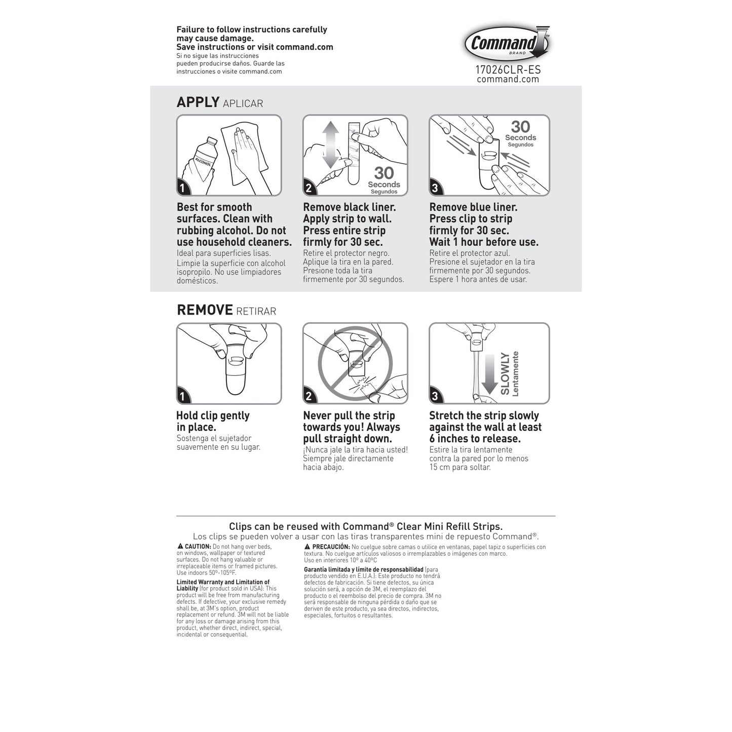 Command Decorating Clips, Clear, 20 Wall Hooks