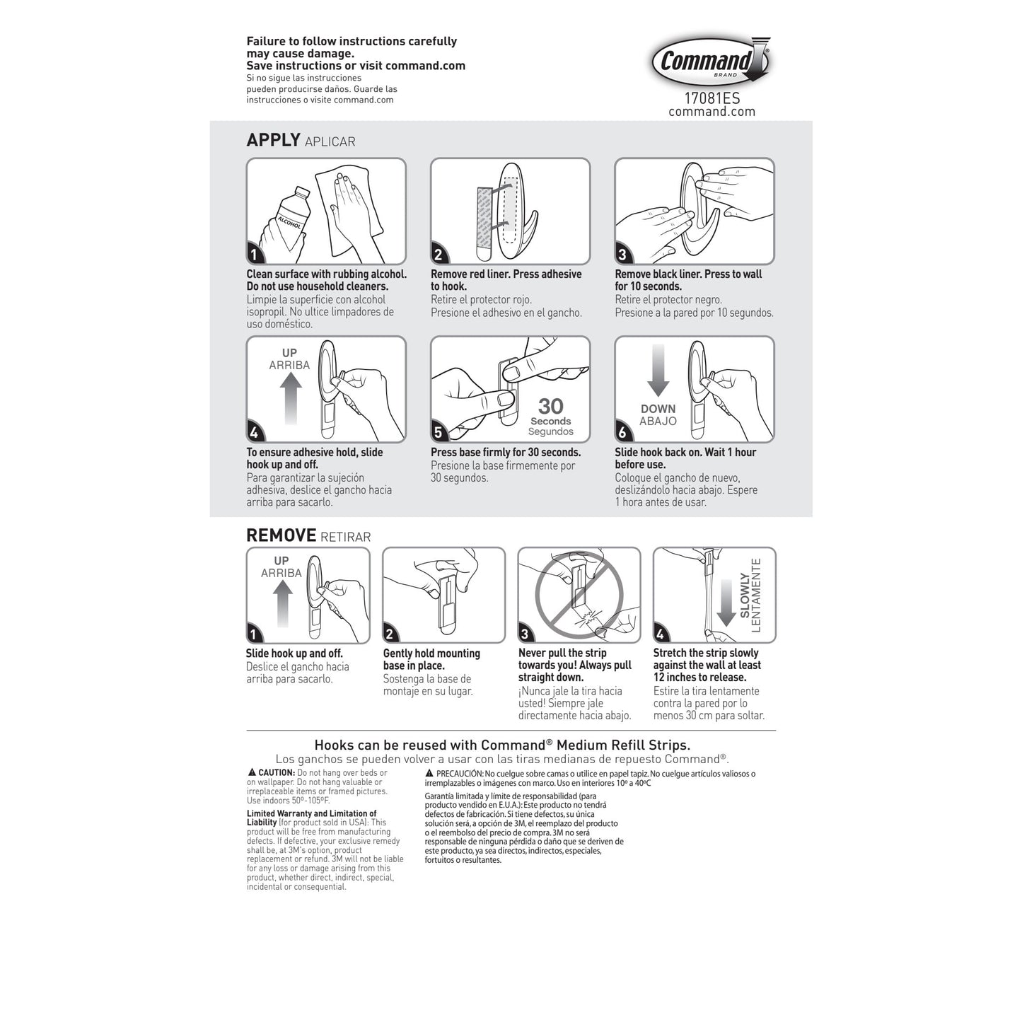 Command Medium Designer Hooks, Brushed Nickel, 4 Wall Hooks