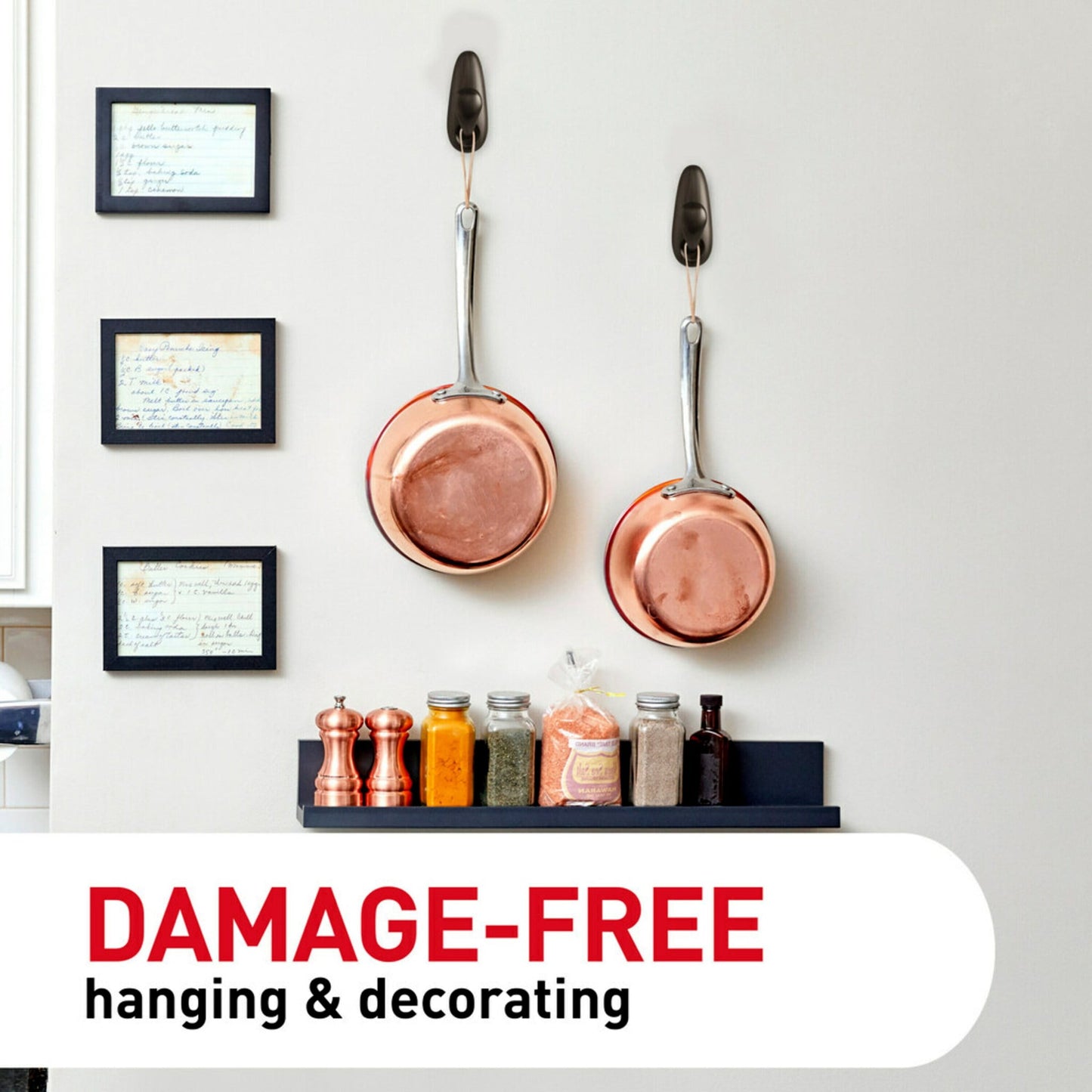 Command Forever Classic Large Metal Hooks, Brushed Nickel, Damage Free Decorating, 1 Hook