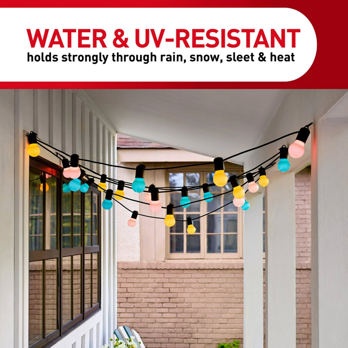 Command Outdoor Light Clips, Clear, Hang Lights, 16 Clips and 20 Strips, Holiday Decorations