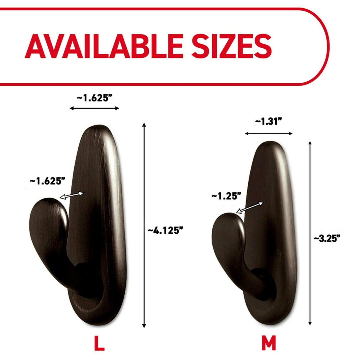 Command Forever Classic Large Metal Hooks, Brushed Nickel, Damage Free Decorating, 1 Hook