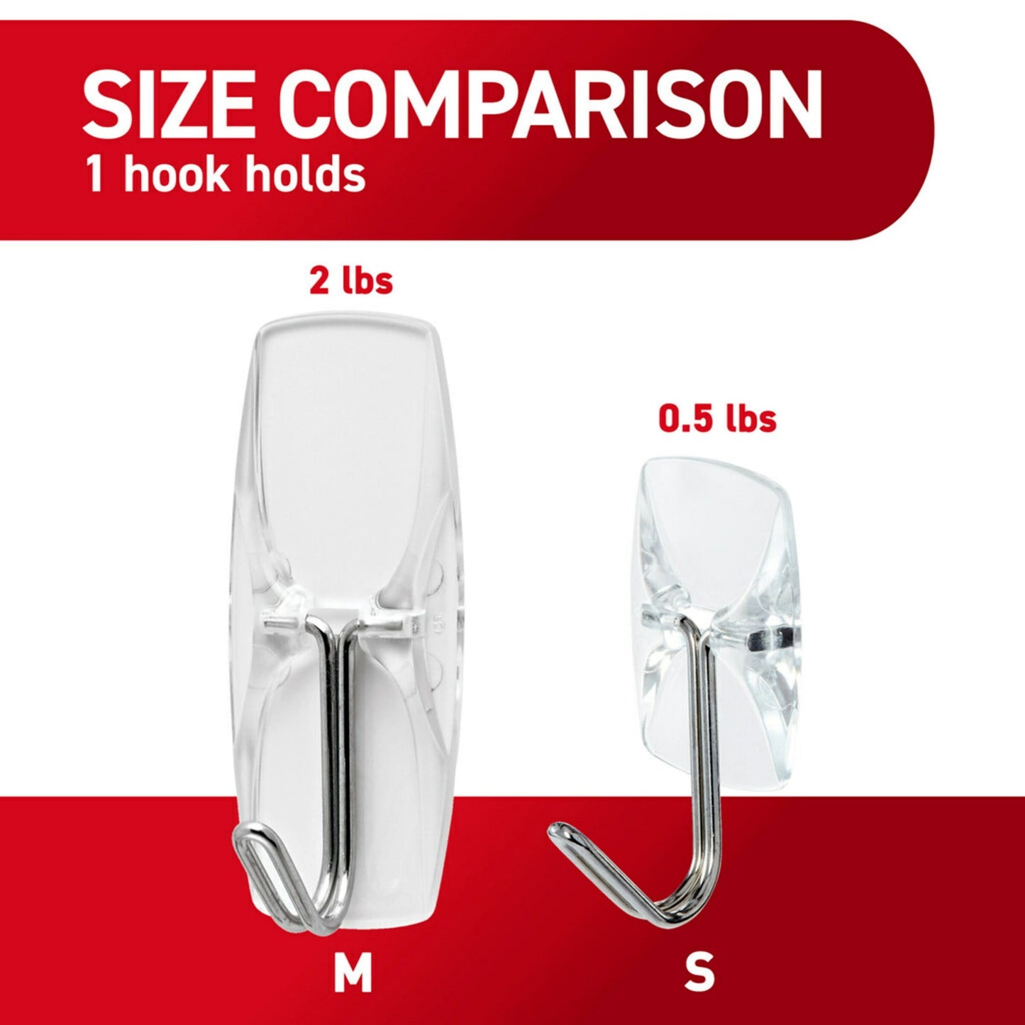 Command Small Wire Toggle Hooks, Clear, Damage Free Decorating, 9 Hooks