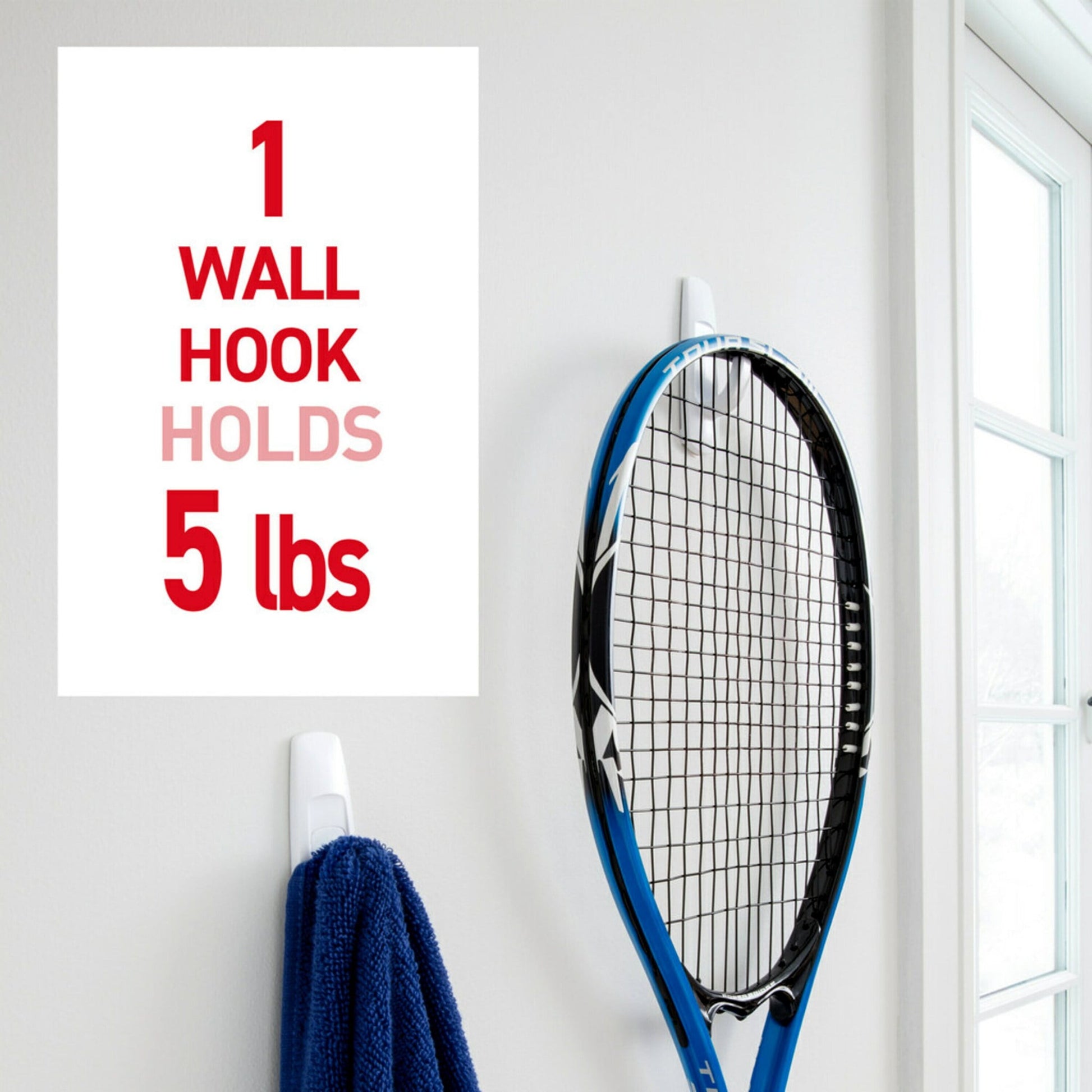 Command Large Utility Hooks, White, Damage Free Decorating, 6 Hooks and 12 Command Strips