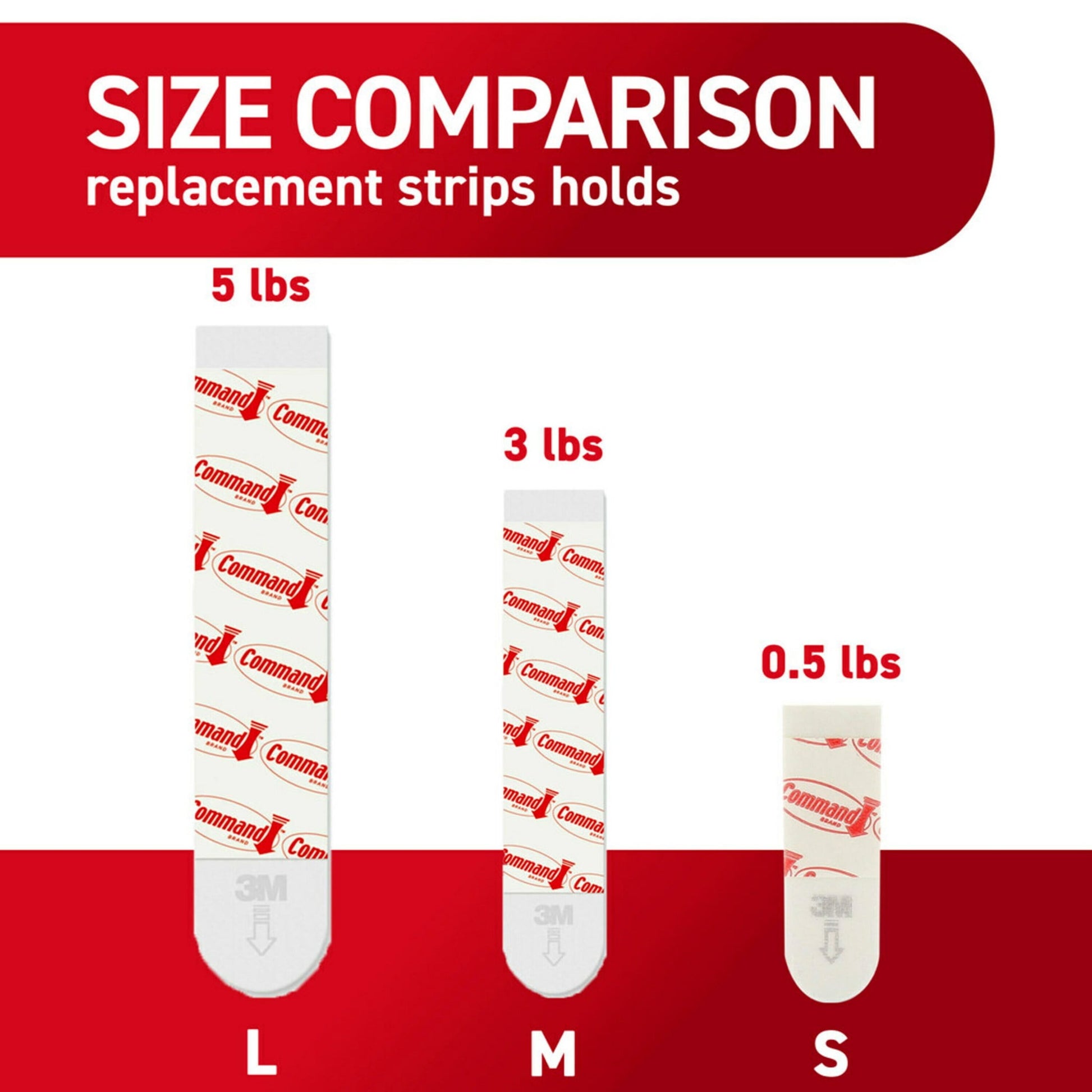 Command Large Replacement Strips, Foam, Plastic, 8 Strips, 17023-8ESF