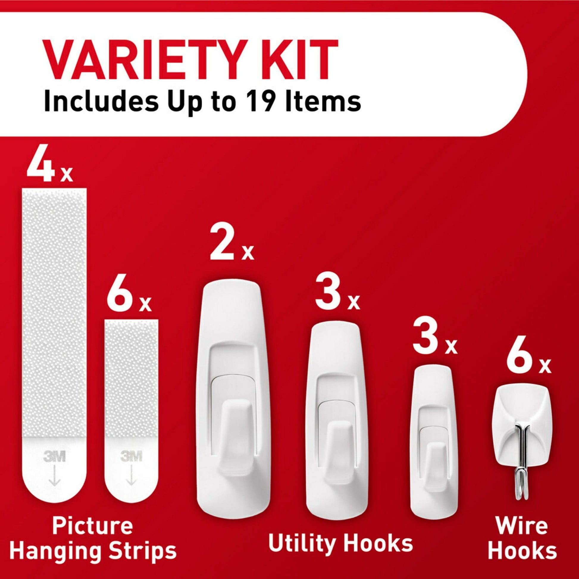 Command Variety Pack, Picture Hanging Strips, Utility Hooks and Wire Hooks, 1 Kit