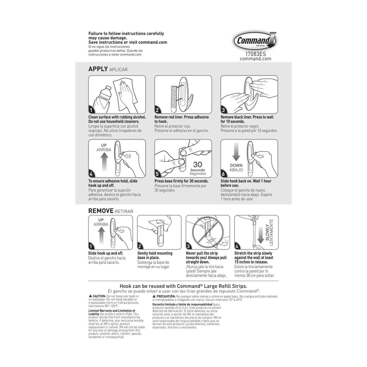 Command Large Designer Hooks, White, 4 Wall Hooks, Damage-Free Hanging