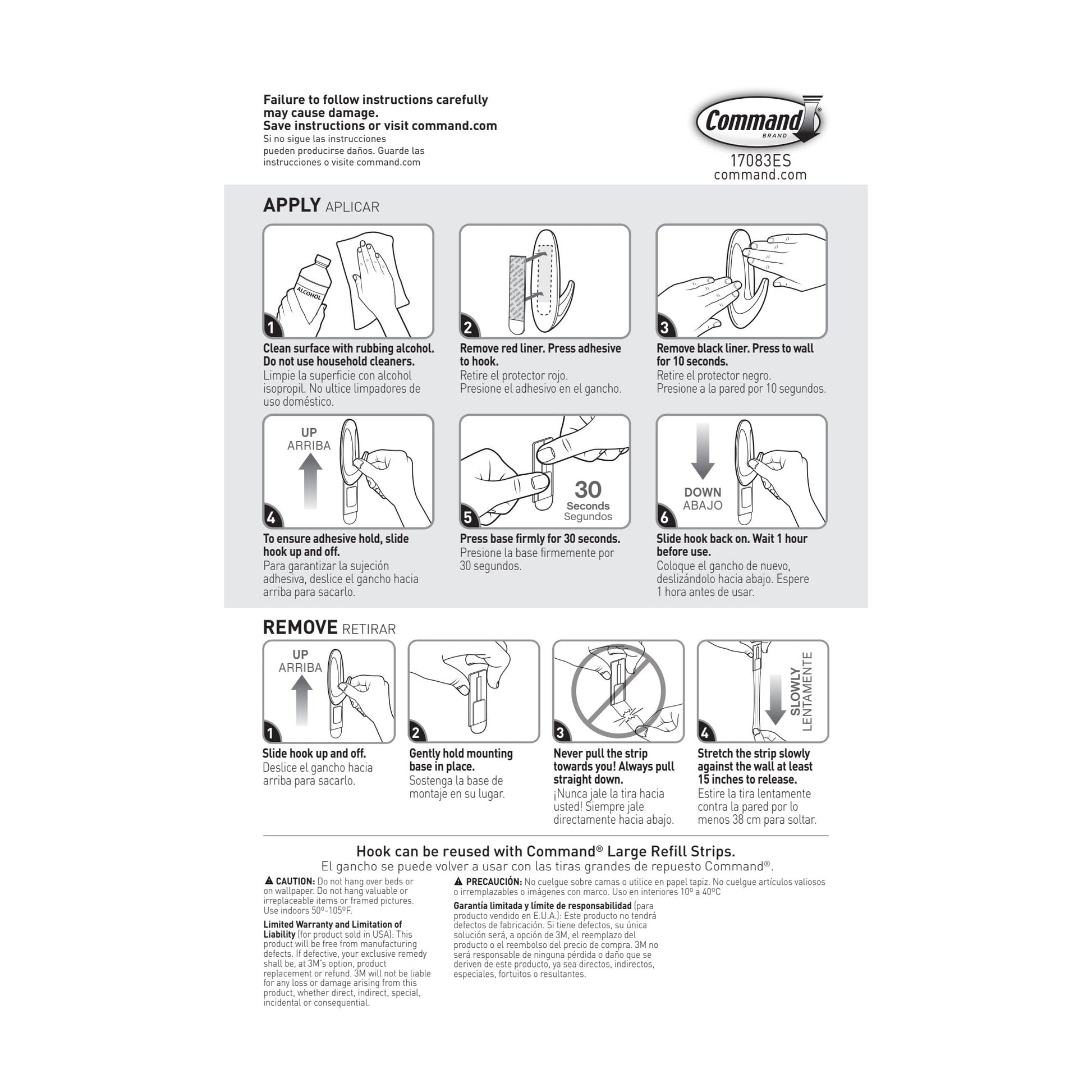 Command Large Designer Hooks, White, 4 Wall Hooks, Damage-Free Hanging