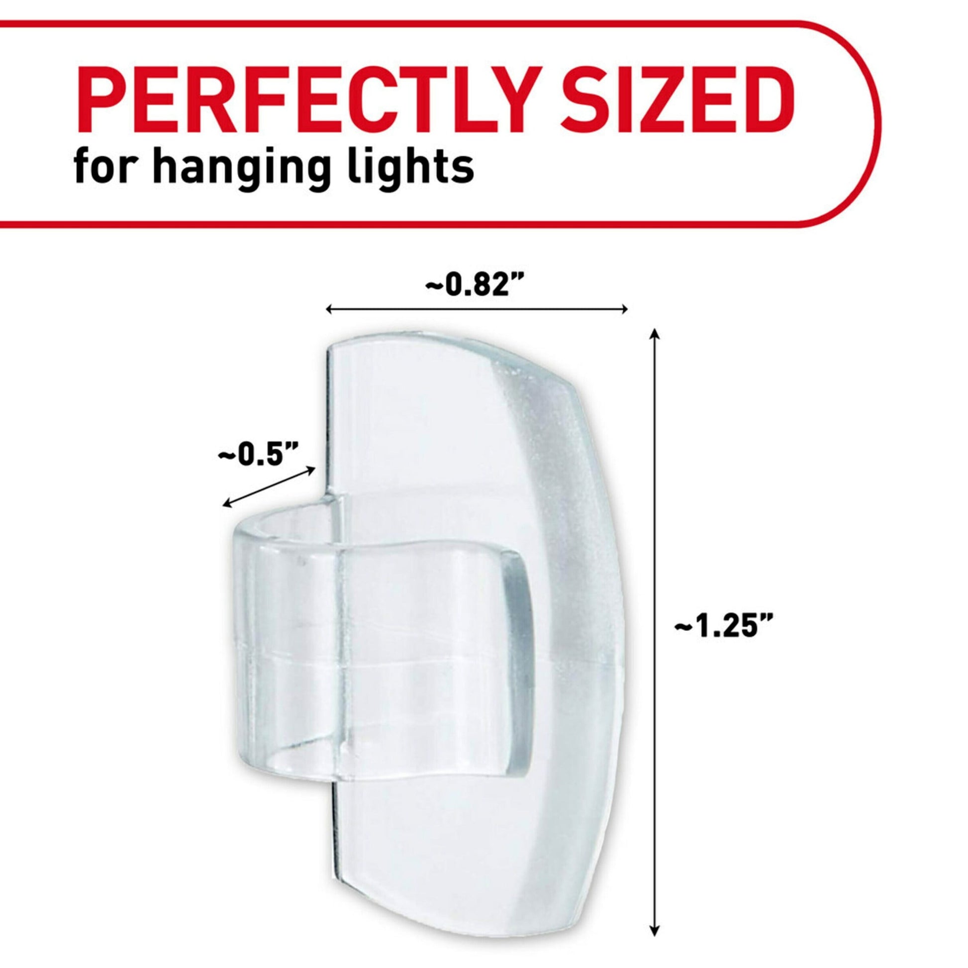 Command Outdoor Light Clips, Clear, Hang Lights, 16 Clips and 20 Strips, Holiday Decorations