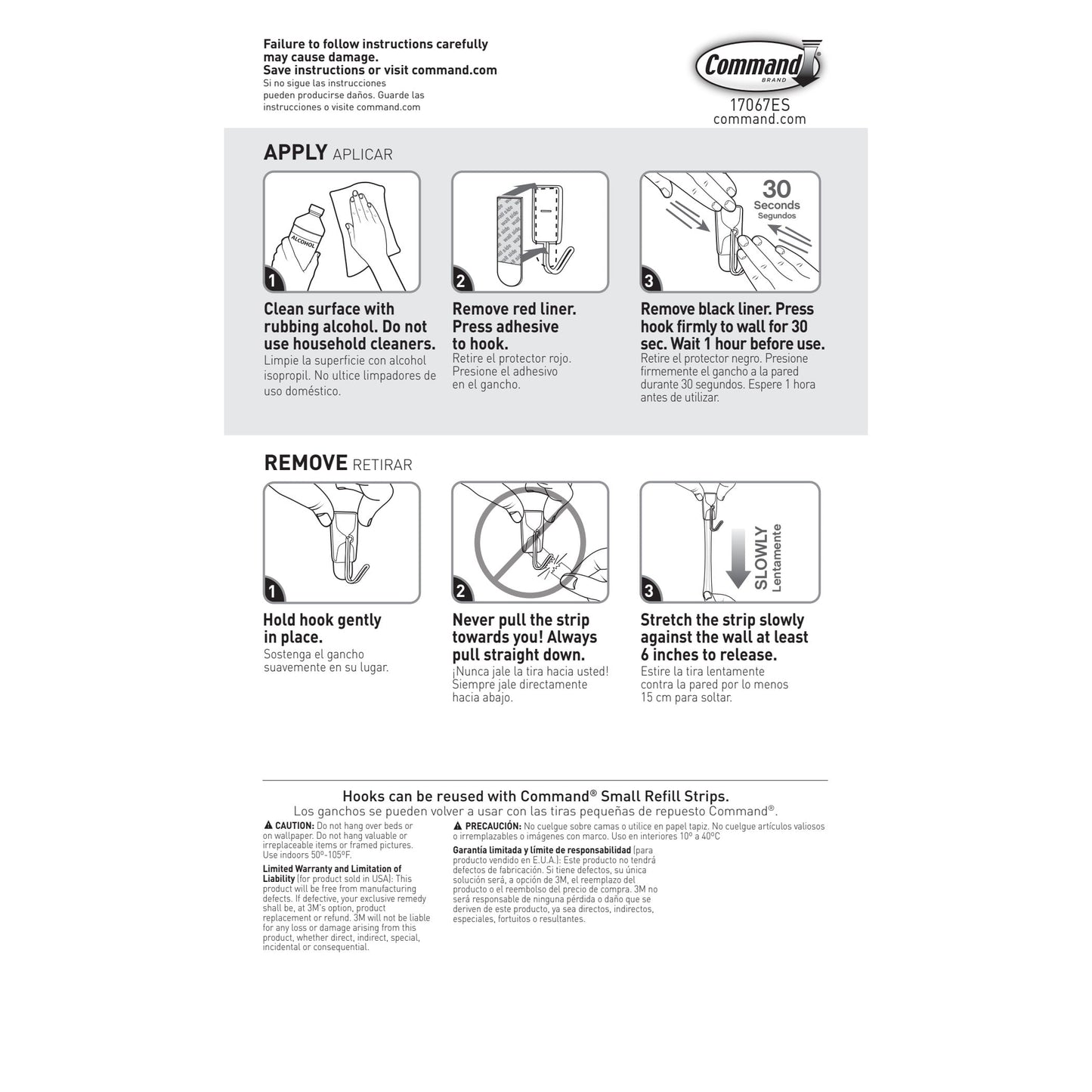 Command Small Wire Toggle Hooks, White, Damage Free Organizing, 14 Hooks and 24 Strips
