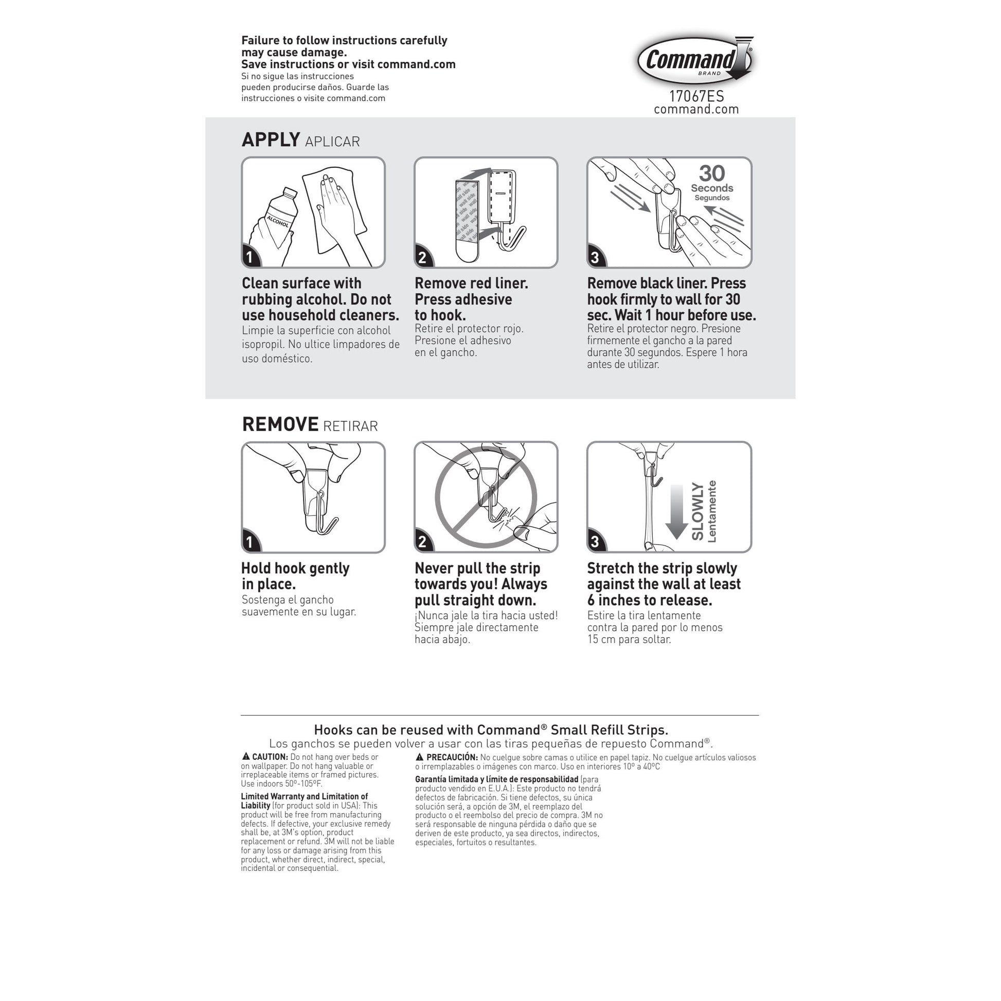 Command Small Wire Toggle Hooks, White, Damage Free Organizing, 14 Hooks and 24 Strips