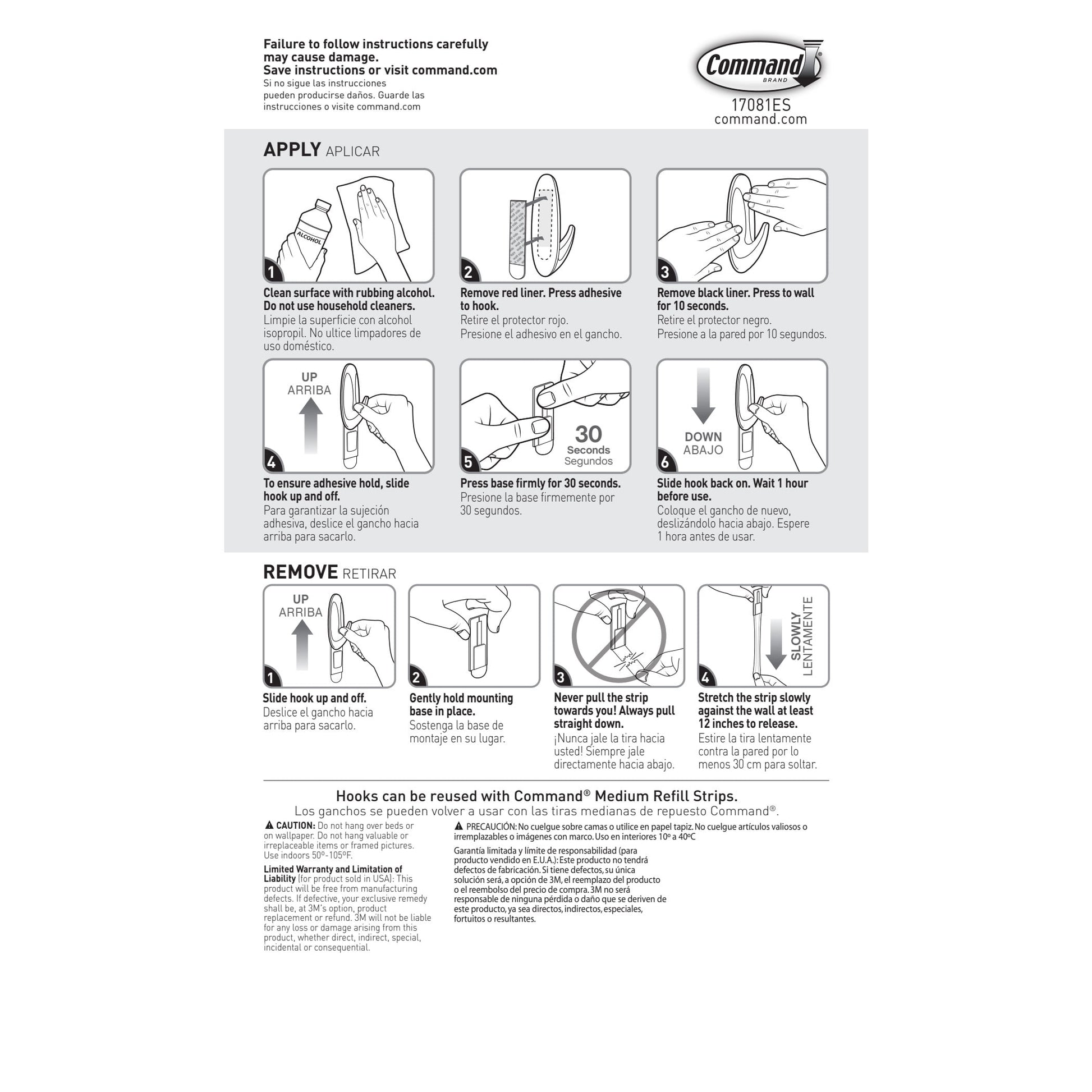 Command Medium Designer Hooks, Brushed Nickel, 4 Wall Hooks