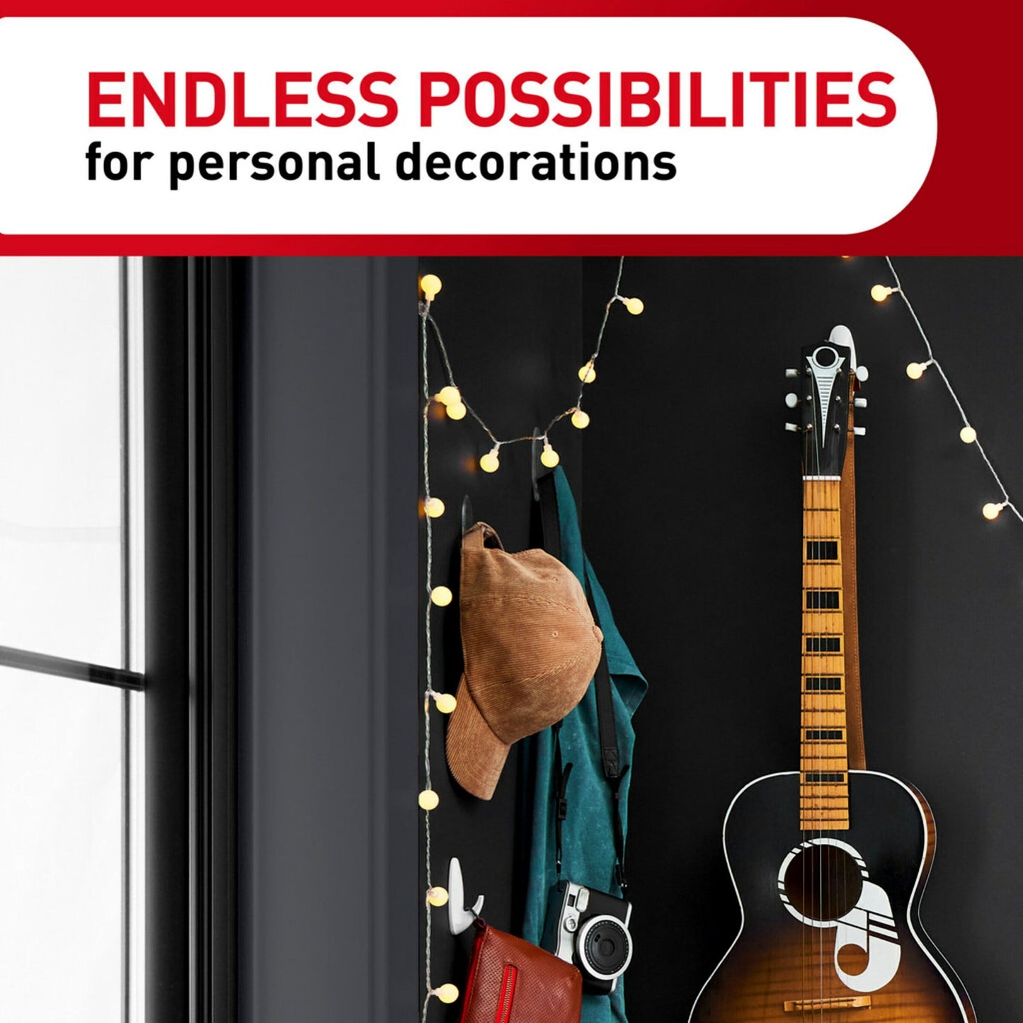 Command Medium Wall Hooks, Clear, Damage Free Hanging of Decorations, 2 Hooks