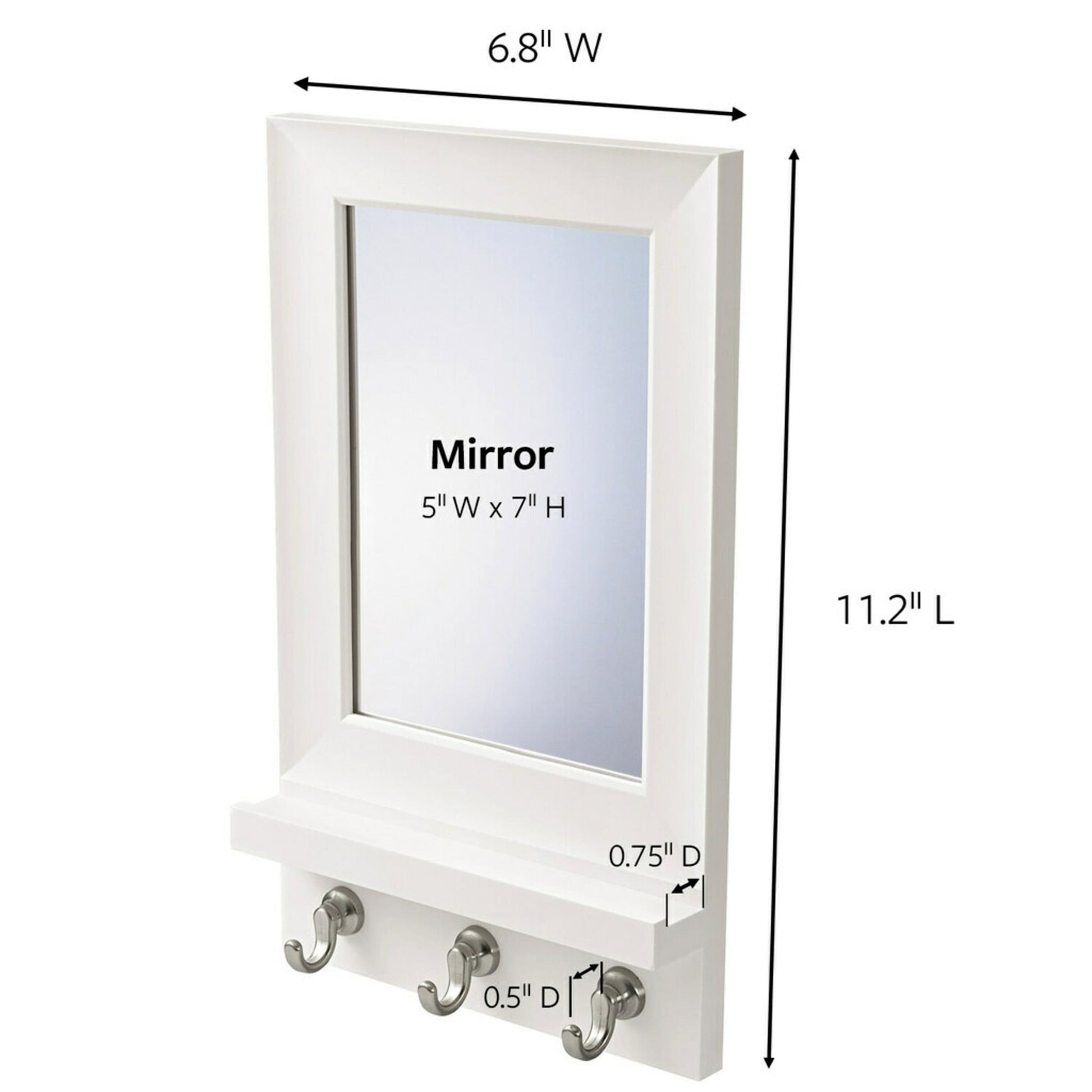 Command Mirror Organizer, Quartz, 1 Mirror Organizer, 8 Medium Strips