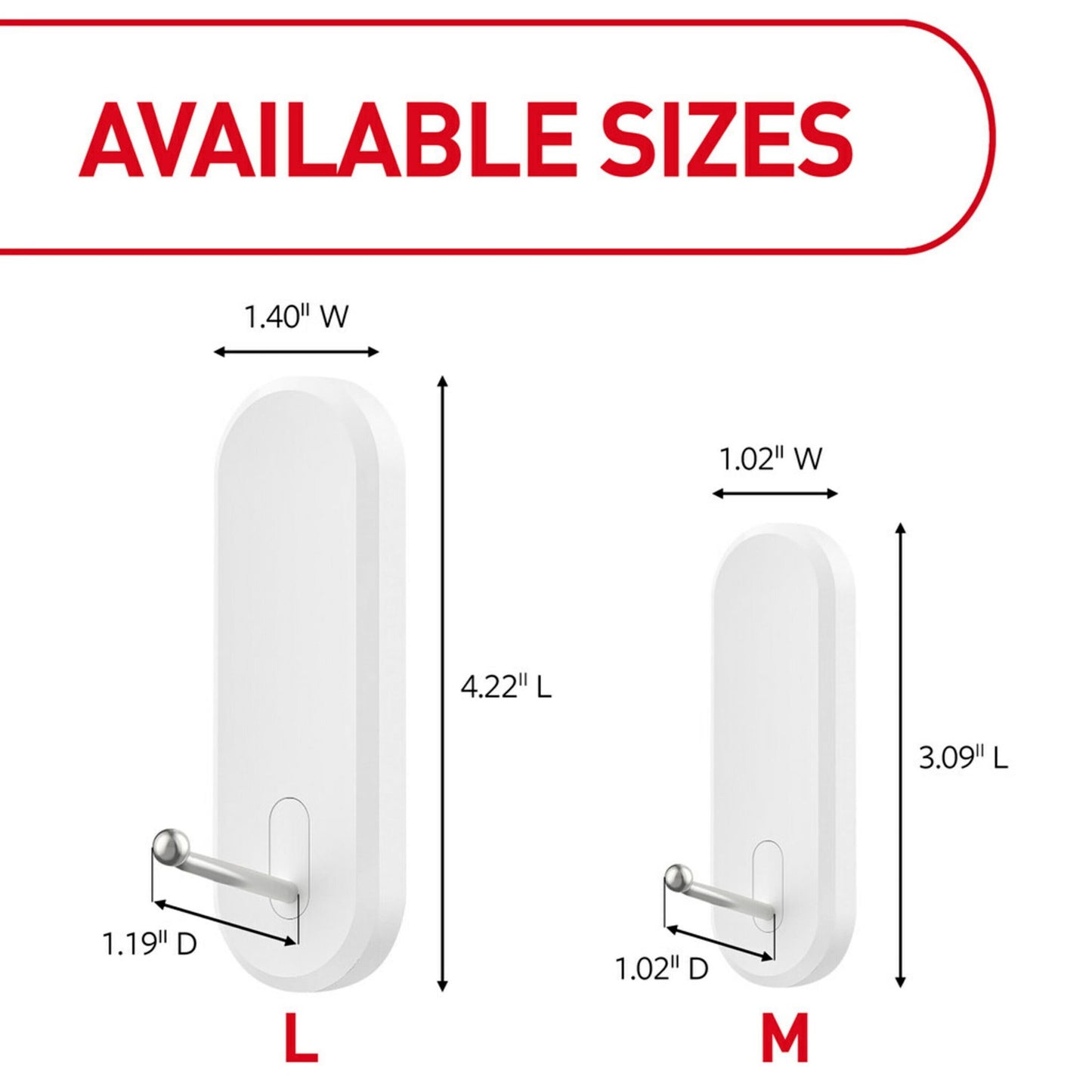 Command Wire Hook, White, Large, 1 Hook, 2 Strips/Pack
