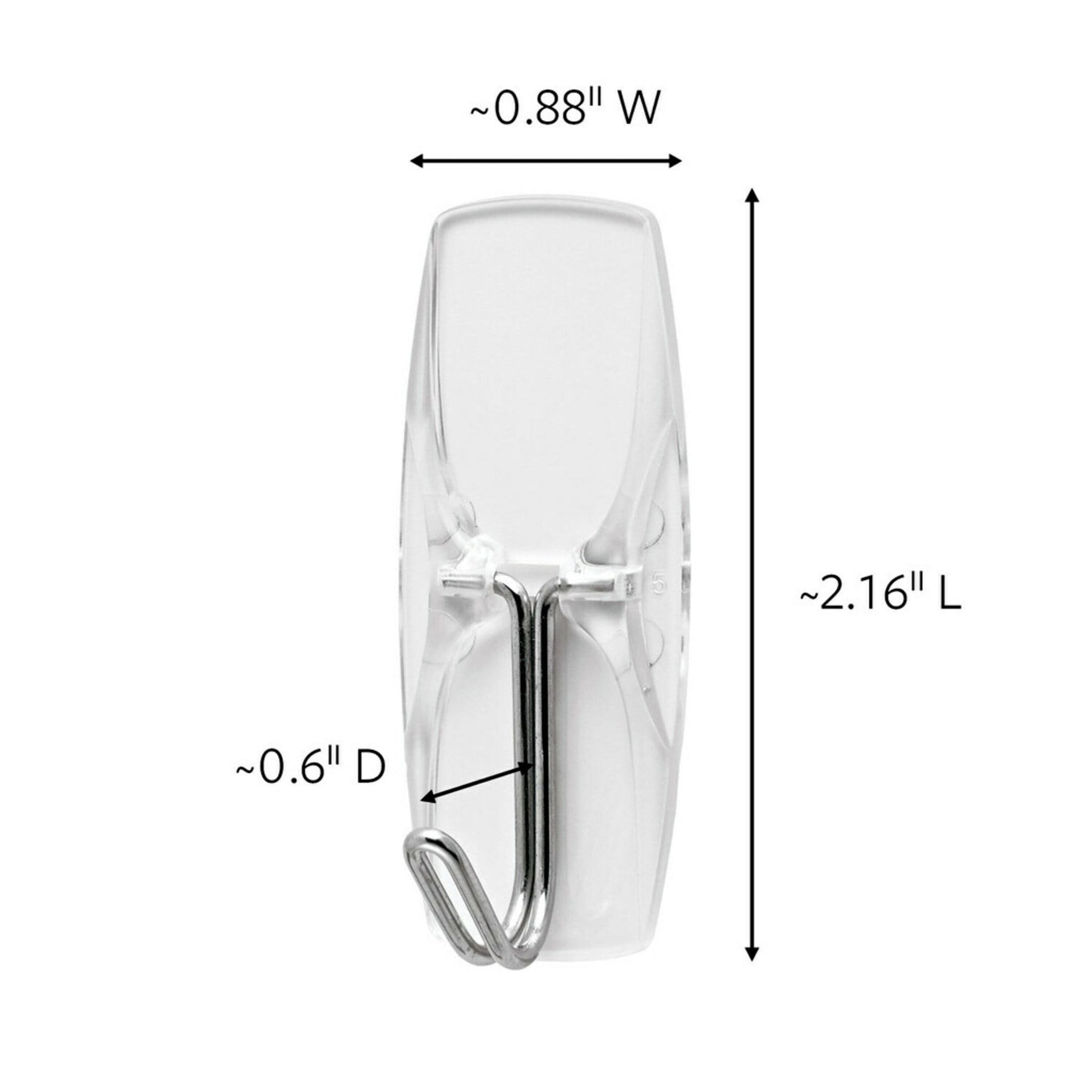 Command Wire Toggle Hooks, Clear, Medium, 6 Wall Hooks, Damage-Free Hanging