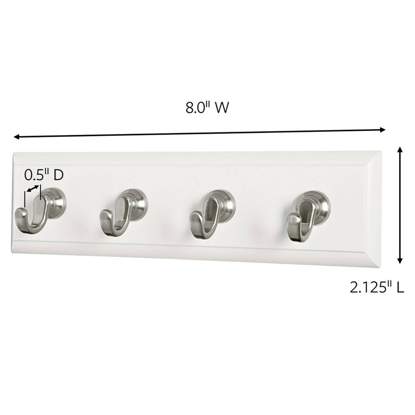 Command White Key Rail, 4 Hooks, 1 Key Holder for Wall, 6 Strips/Pack