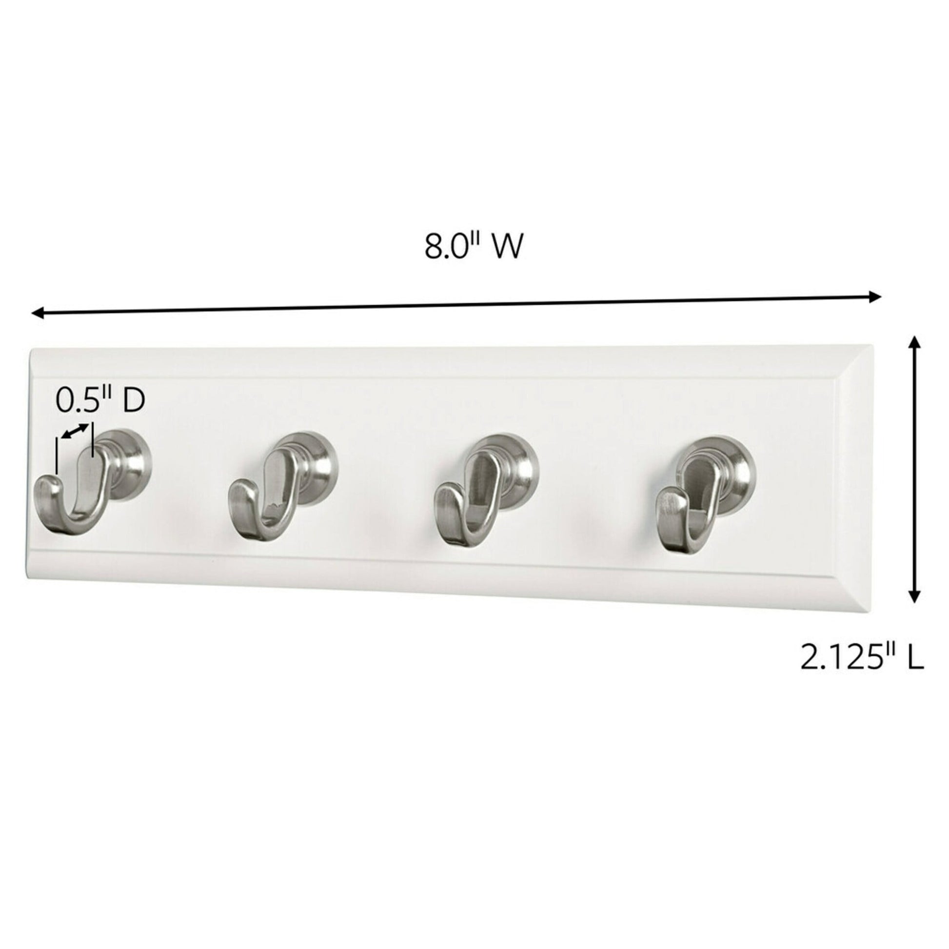 Command White Key Rail, 4 Hooks, 1 Key Holder for Wall, 6 Strips/Pack