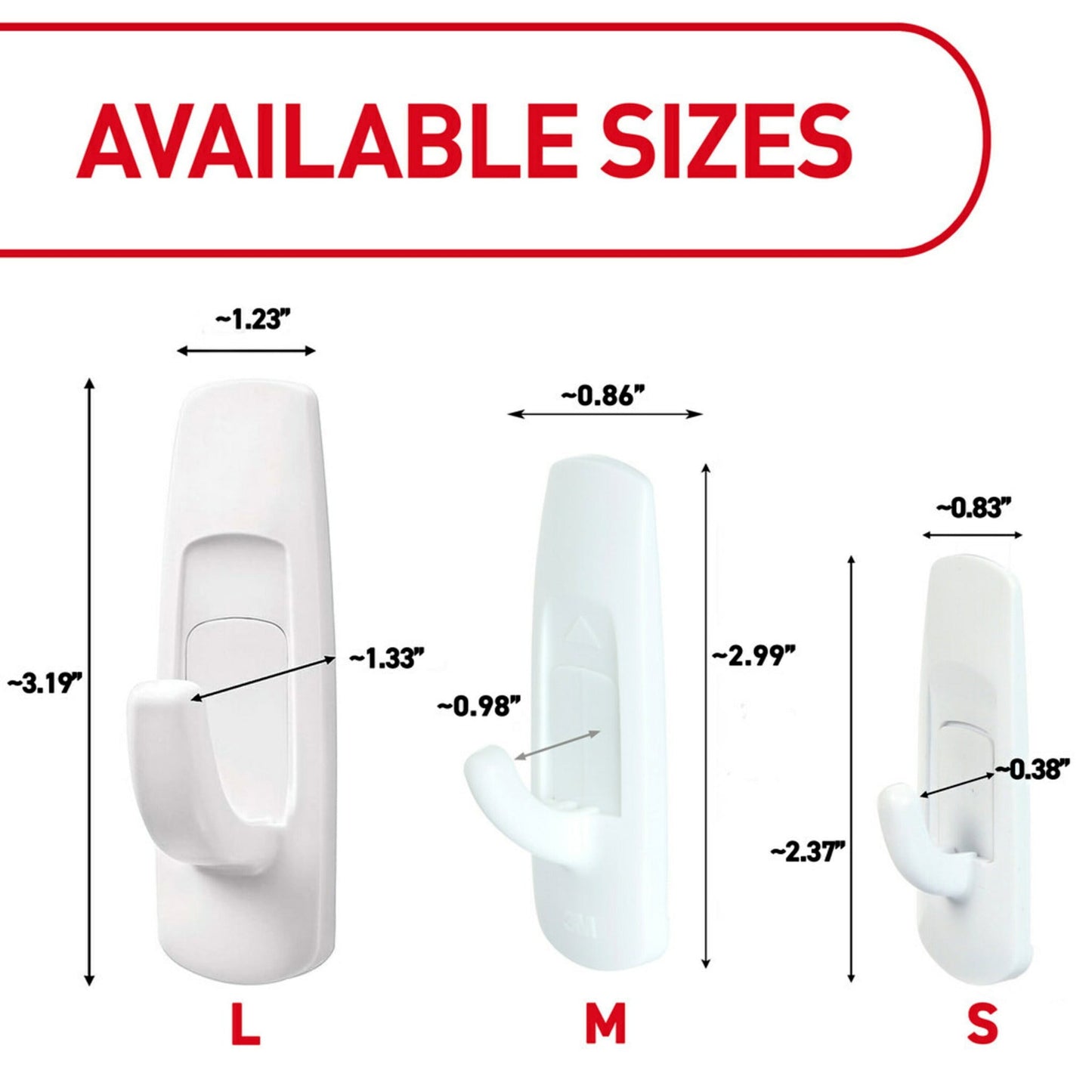 Command Large Utility Hooks, White, Damage Free Decorating, 6 Hooks and 12 Command Strips