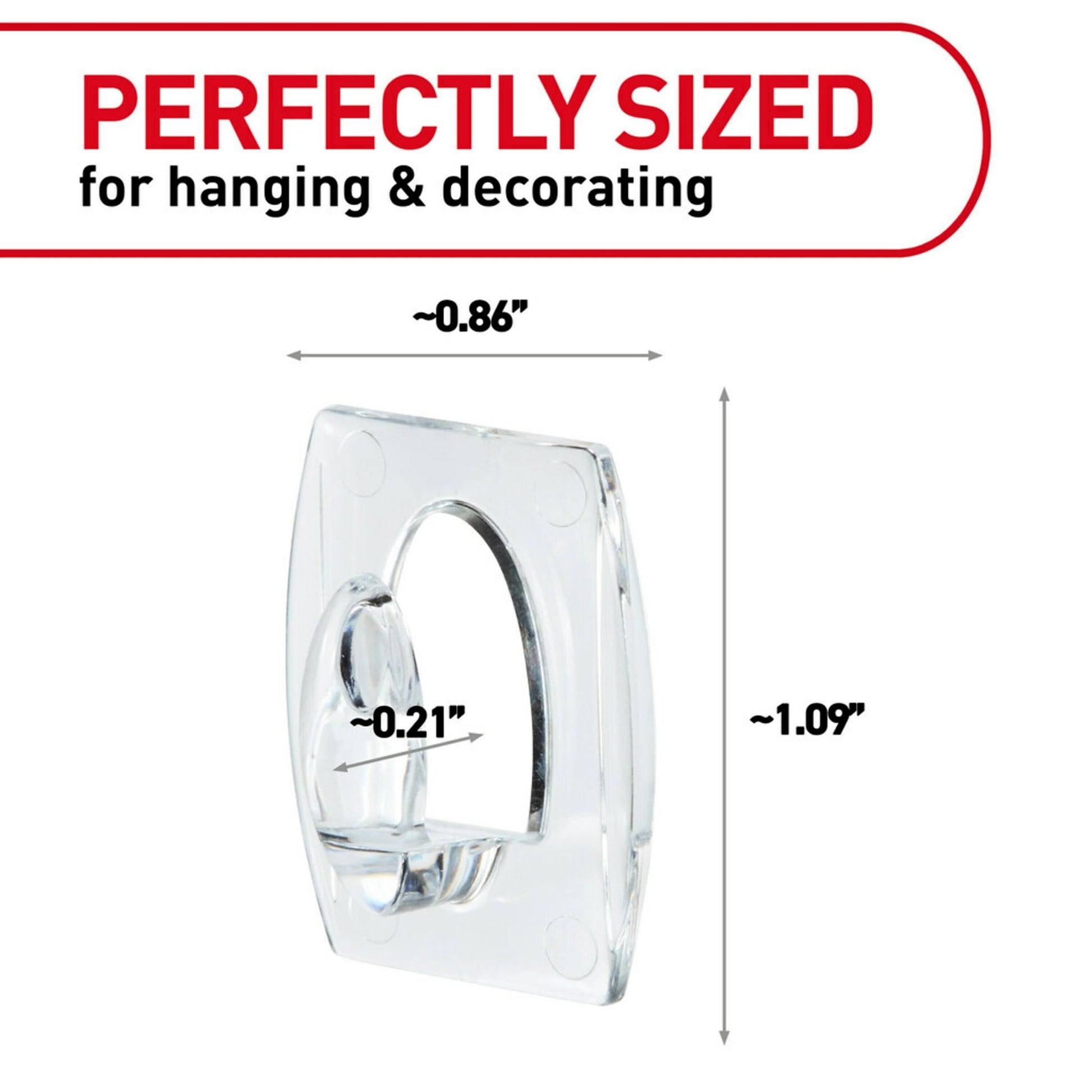 Command Mini Wall Hooks, Clear, Damage Free Decorating, 18 Hooks and 24 Command Strips
