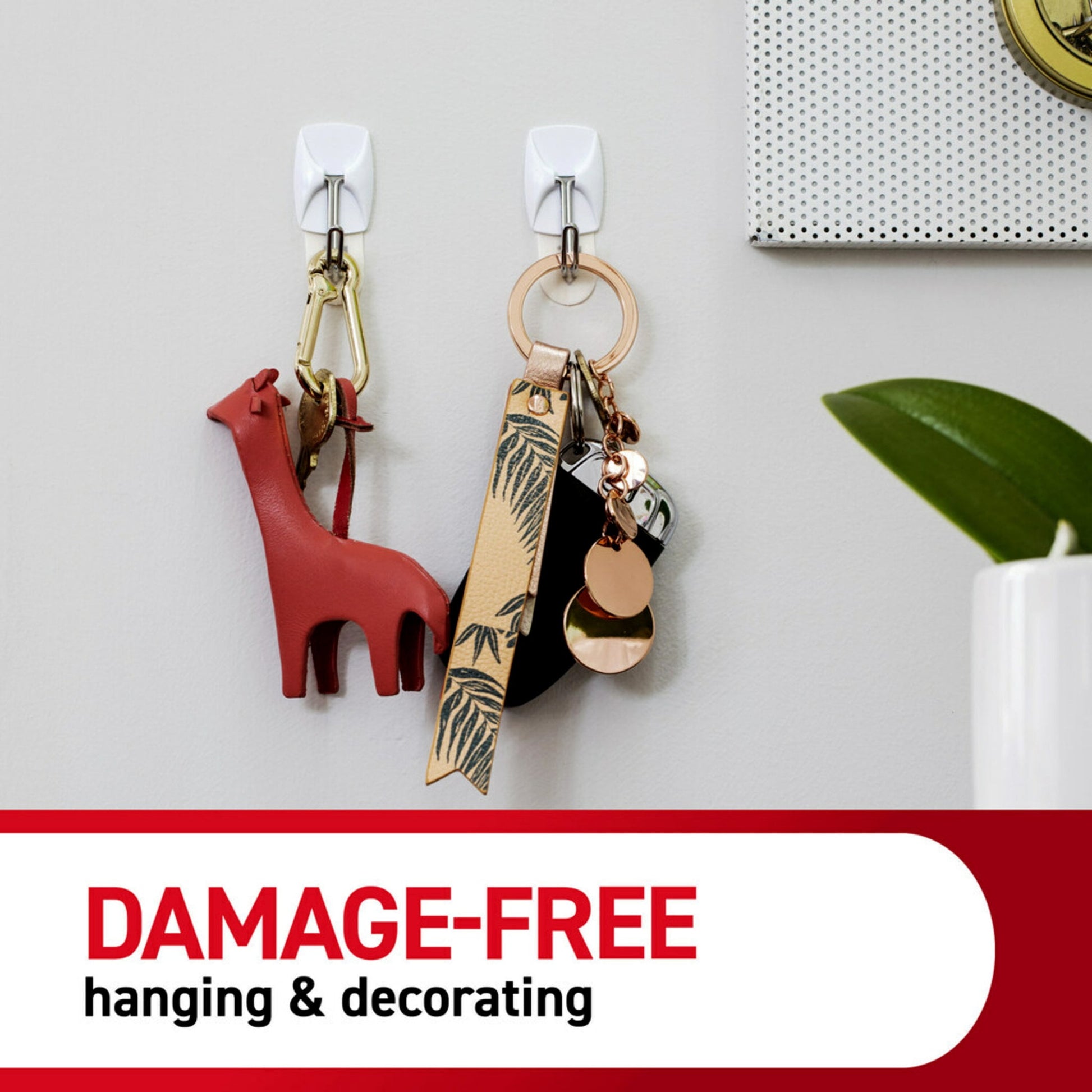 Command Small Wire Toggle Hooks, White, Damage Free Organizing, 14 Hooks and 24 Strips
