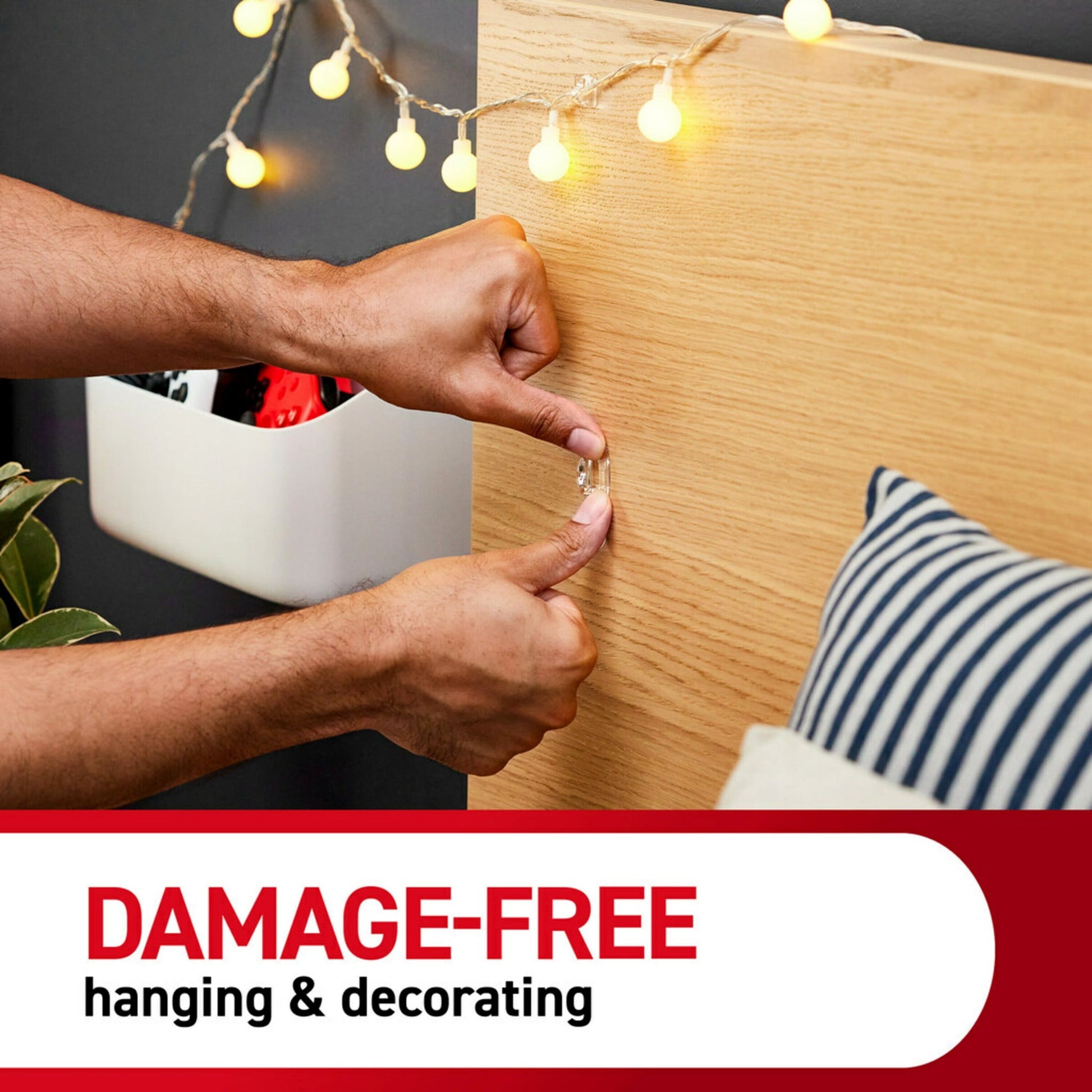 Command Mini Wall Hooks, Clear, Damage Free Decorating, 18 Hooks and 24 Command Strips