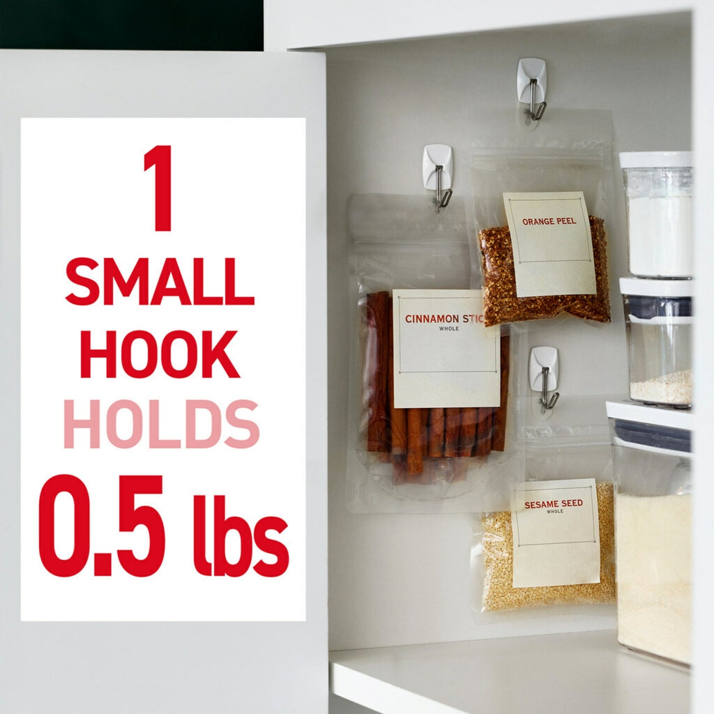 Command Small Wire Toggle Hooks, White, Damage Free Organizing, 14 Hooks and 24 Strips