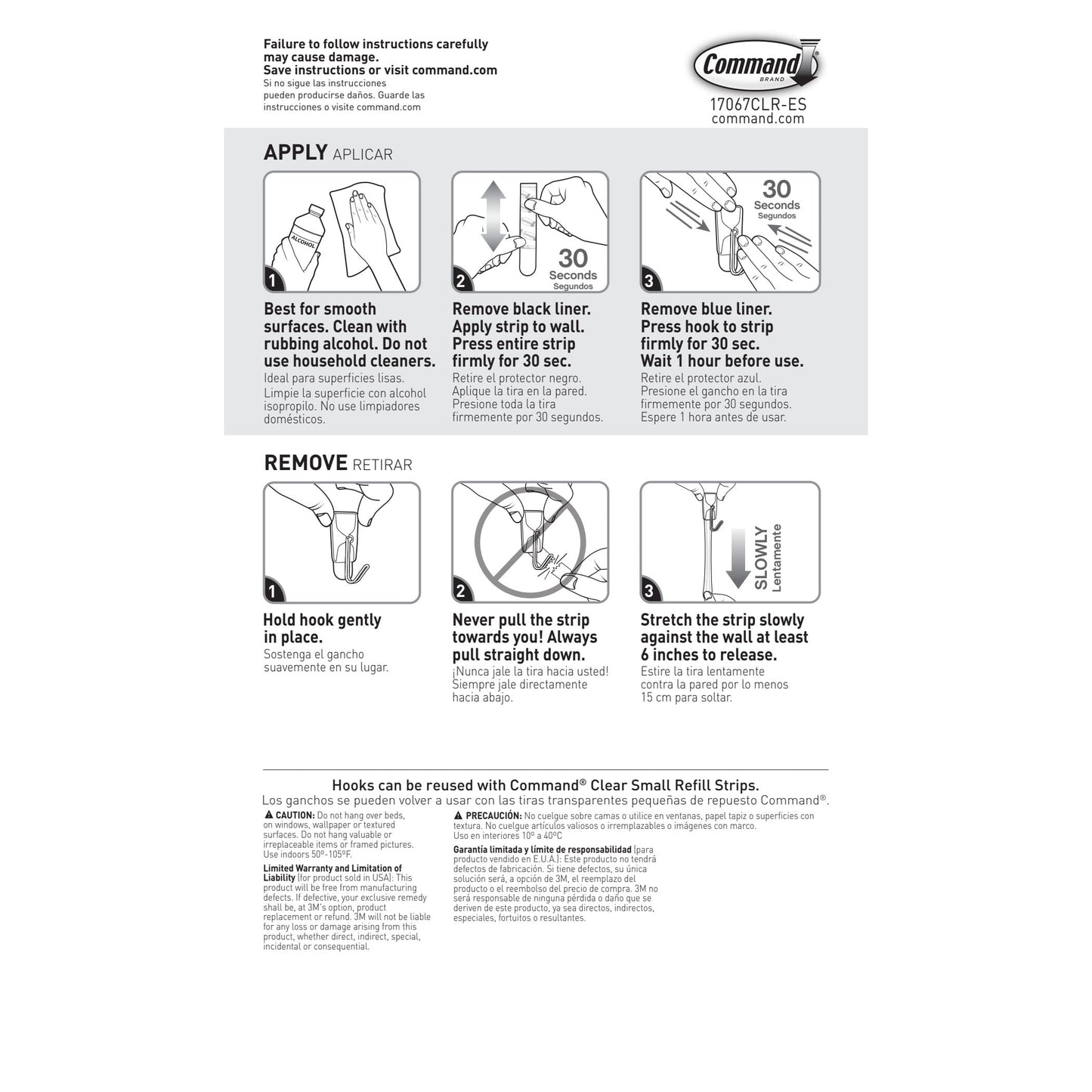 Command Small Wire Toggle Hooks, Clear, Damage Free Decorating, 9 Hooks