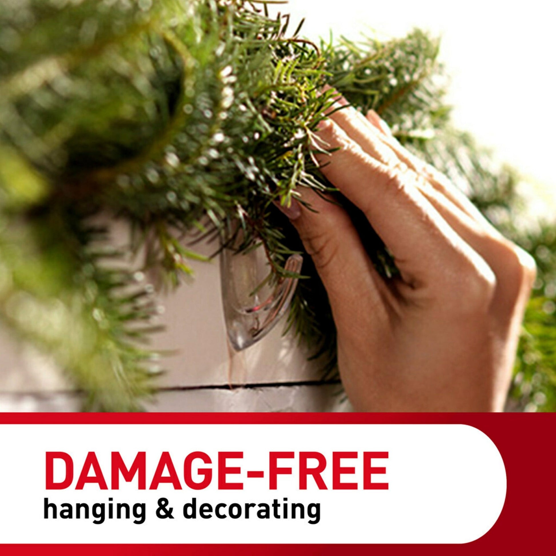 Command Medium Wall Hooks, Clear, Damage Free Hanging of Decorations, 2 Hooks