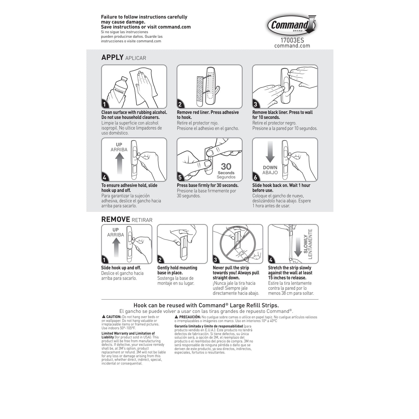 Command Large Utility Hooks, White, Damage Free Decorating, 6 Hooks and 12 Command Strips