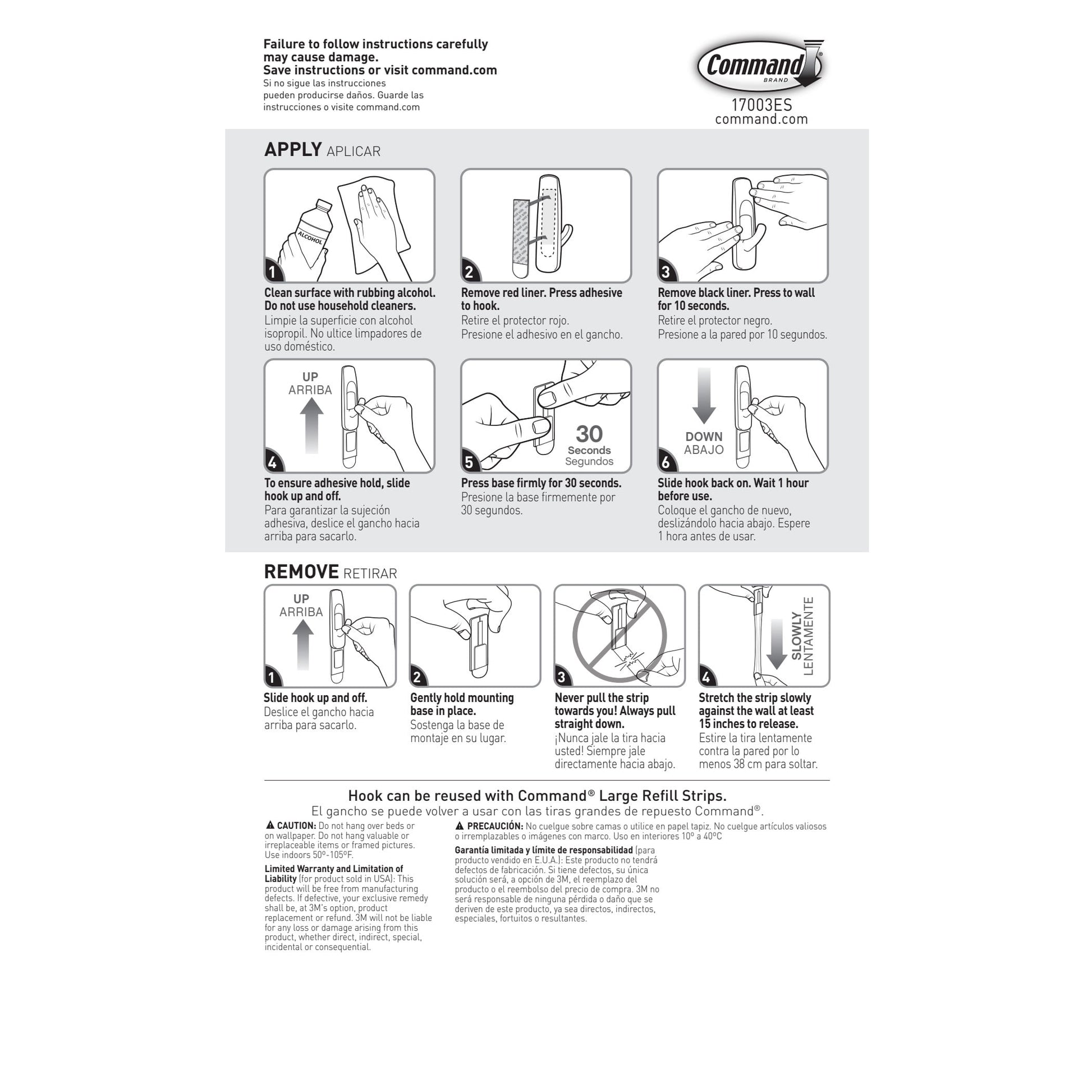 Command Large Utility Hooks, White, Damage Free Decorating, 6 Hooks and 12 Command Strips