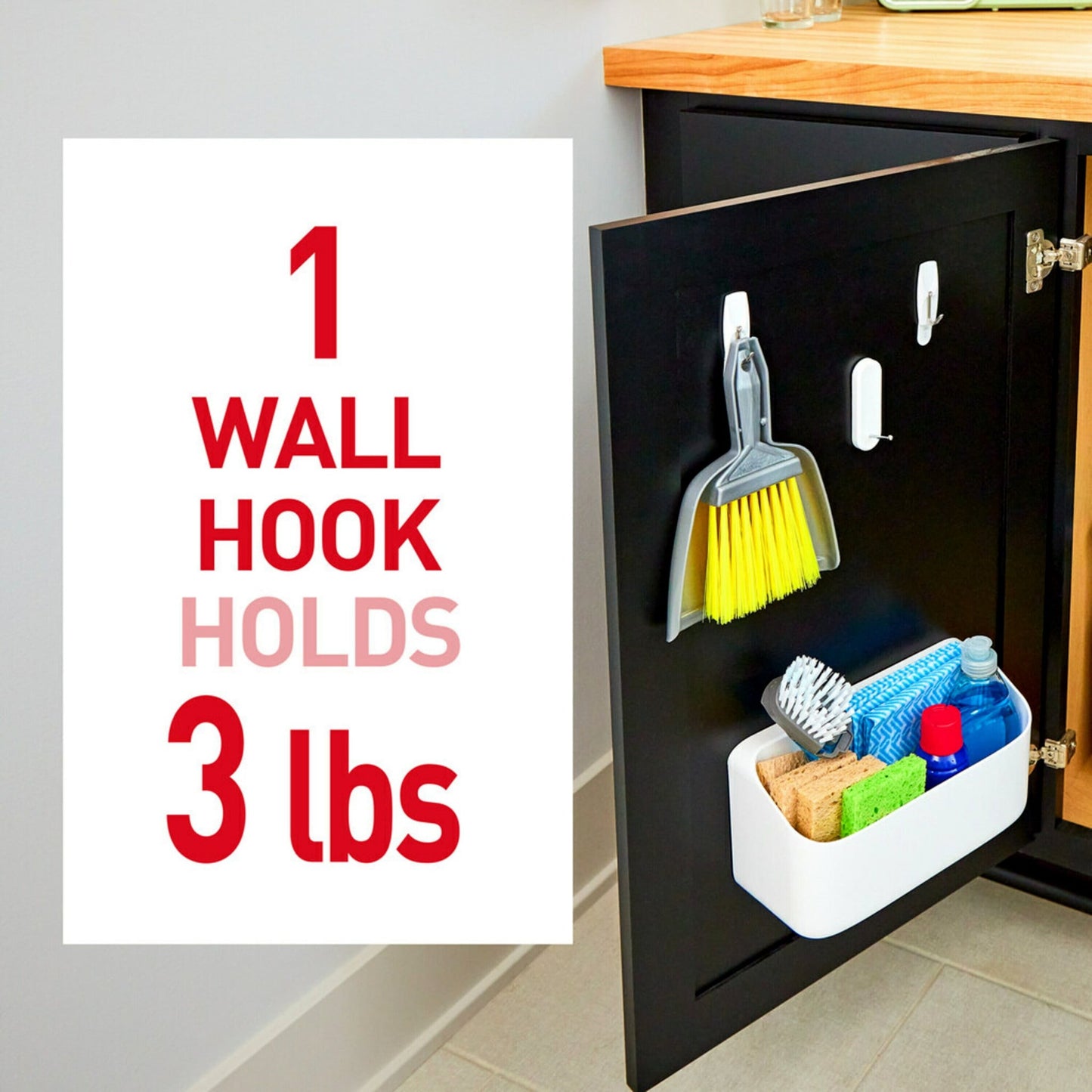 Command Wire Hooks Value Pack, Medium, White, 7 Wall Hooks