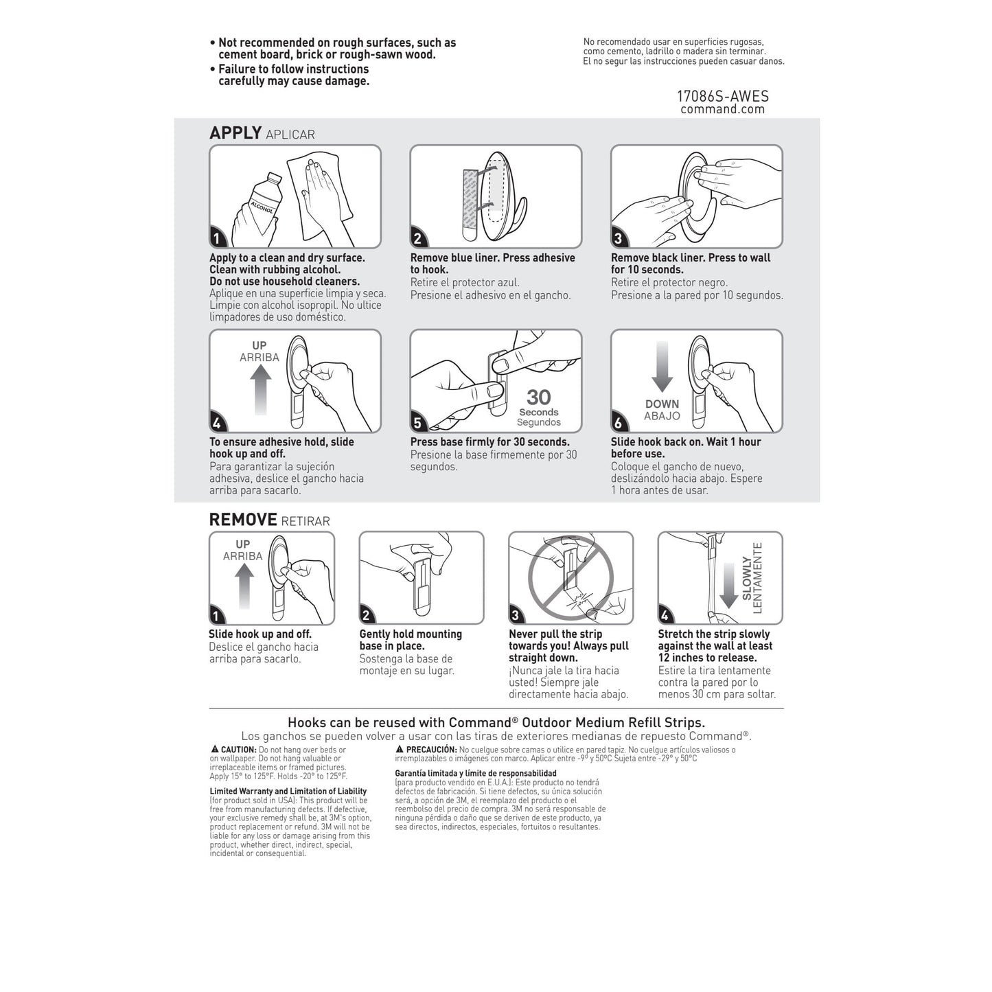 Command Medium Slate Terrace Hook Value Pack, 6 Wall Hooks
