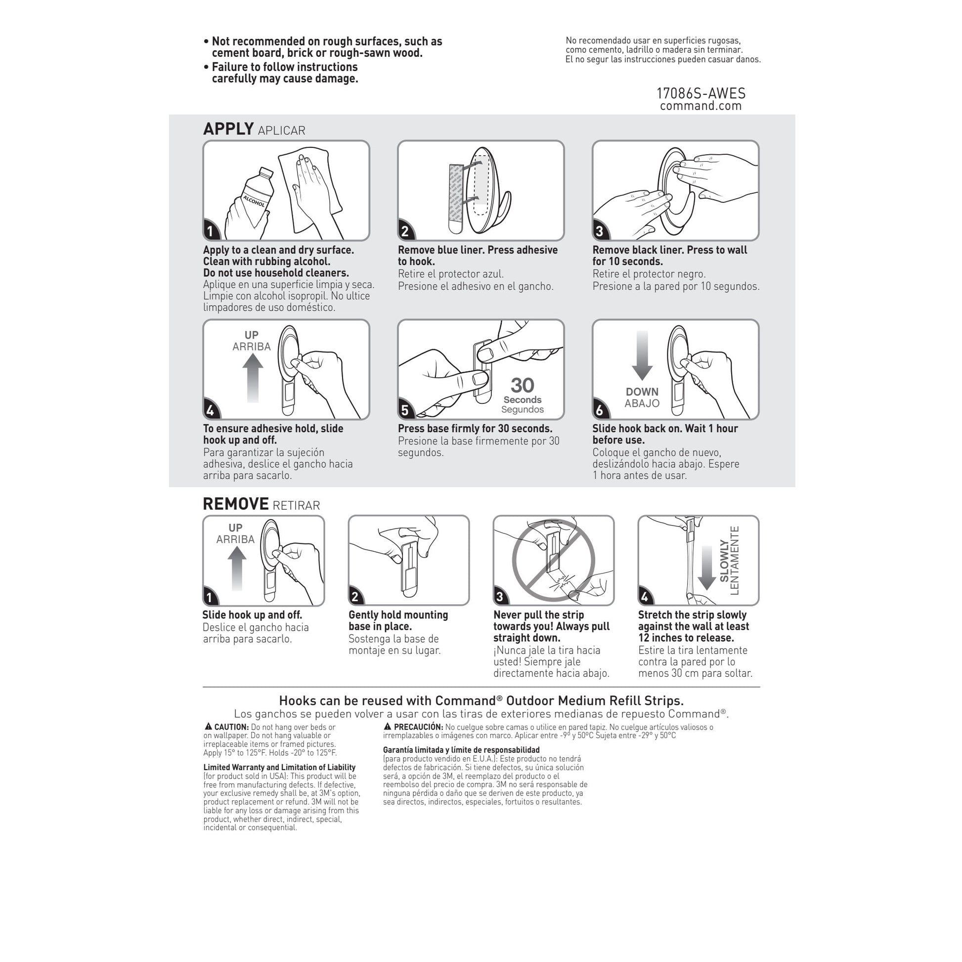 Command Medium Slate Terrace Hook Value Pack, 6 Wall Hooks