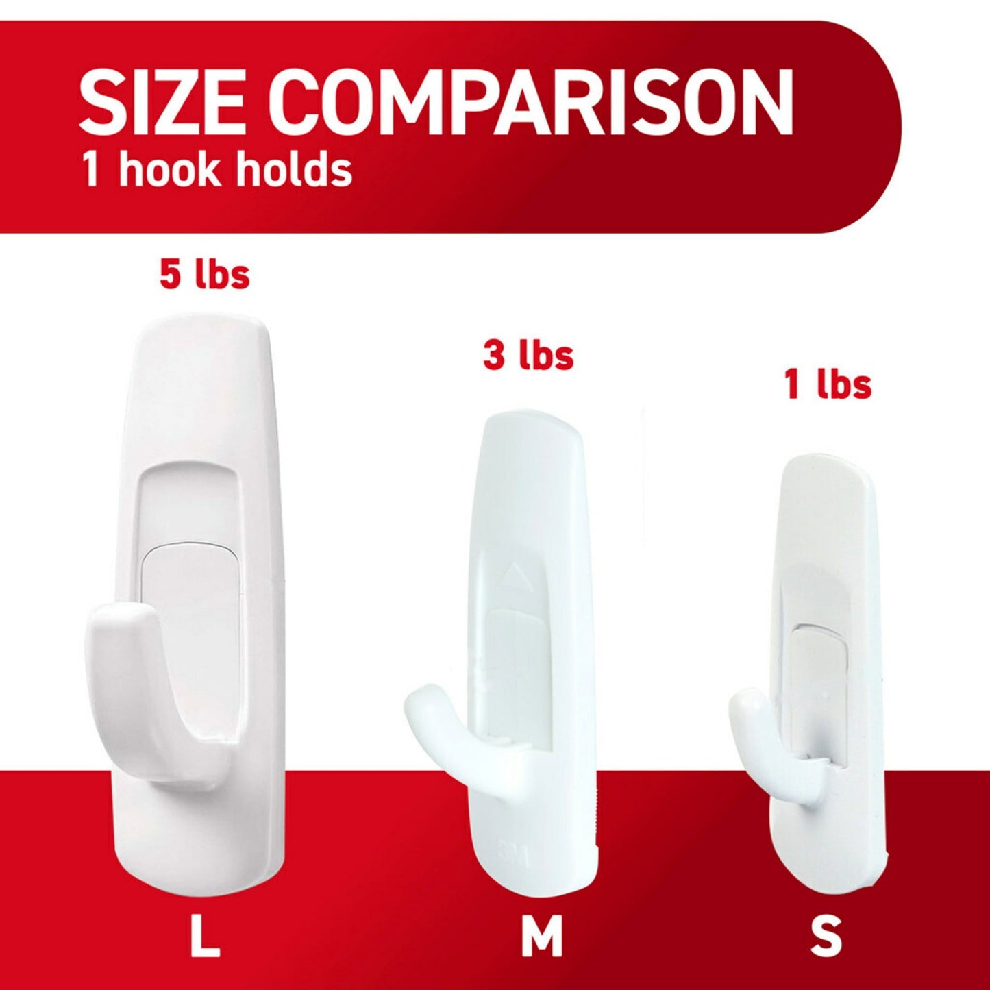 Command Large Utility Hooks, White, Damage Free Decorating, 6 Hooks and 12 Command Strips